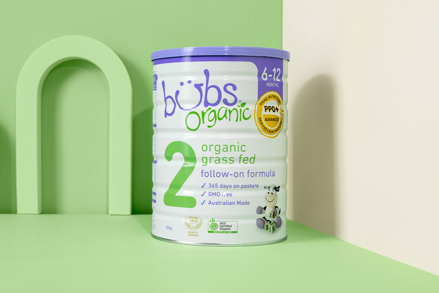 Bubs Organic Grass Fed Follow-on Formula Stage 2, 800g
