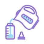 Pouring water into a baby bottle icon